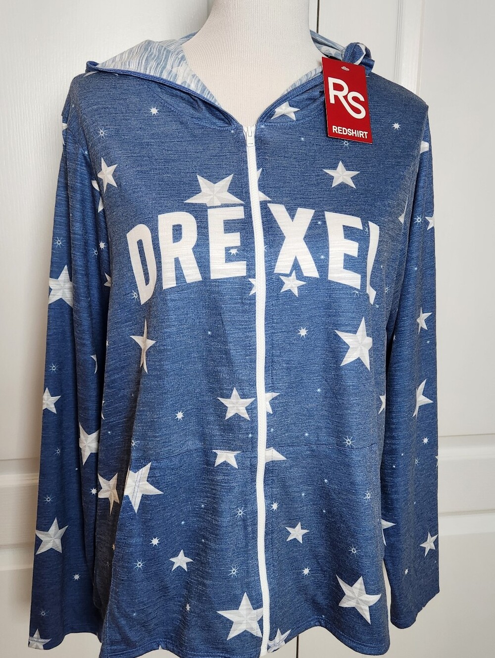 Drexel University Swing Full Zip Womens Large Hoodie Blue Stars Lightweight